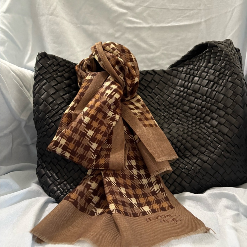 Brown Geometric Scarf